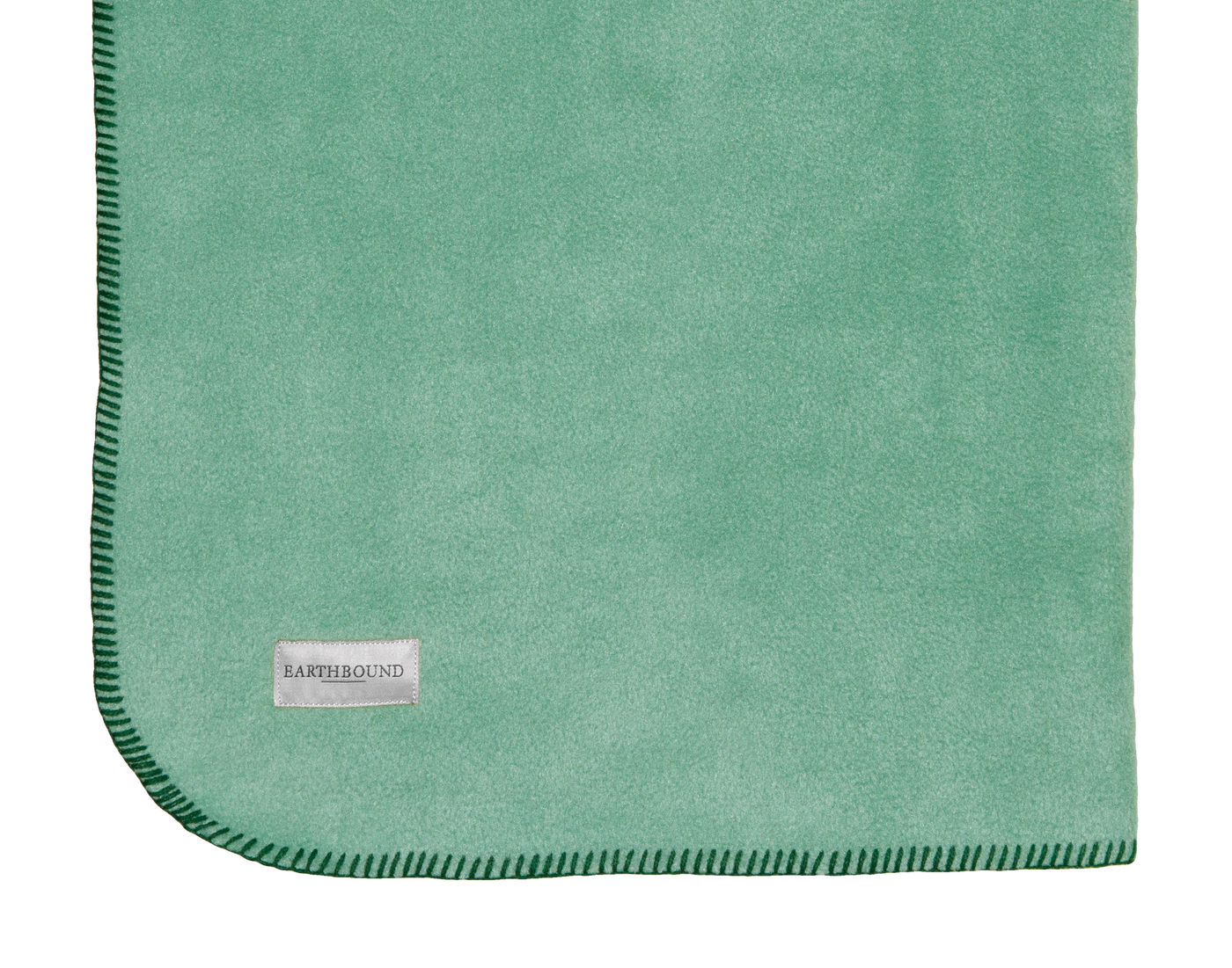 Stitched Fleece Blanket Light Green