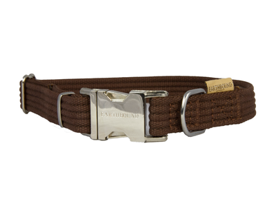 cotton buckle dog collar brown