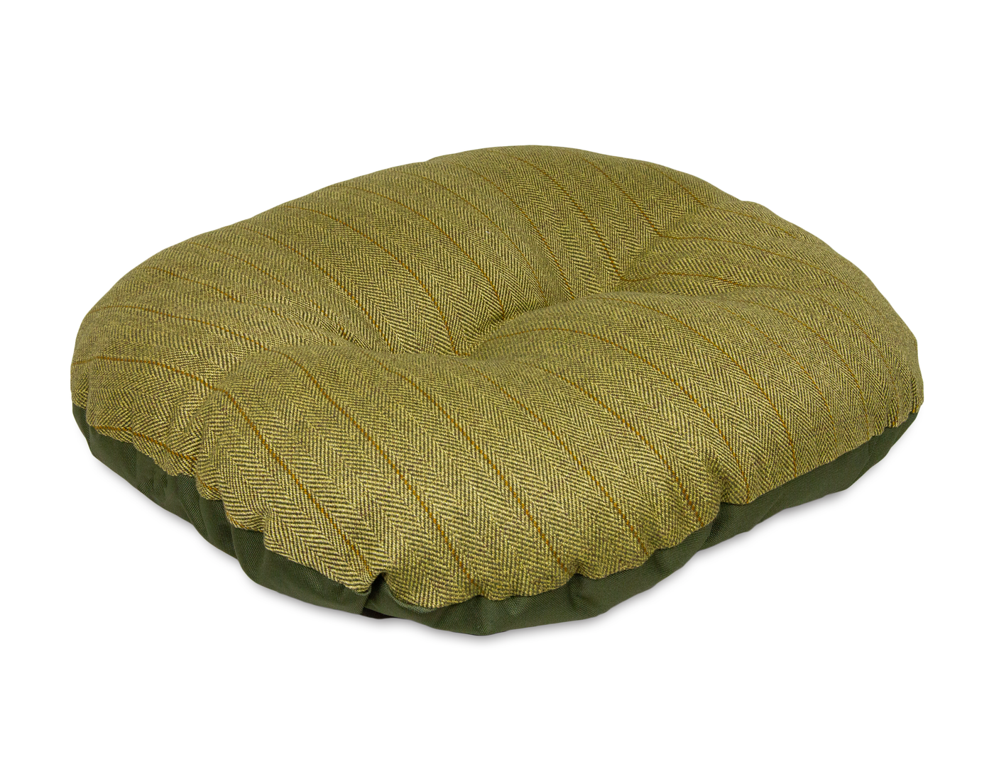 Round Modern Tweed & Waterproof Bed Forest Green Spare