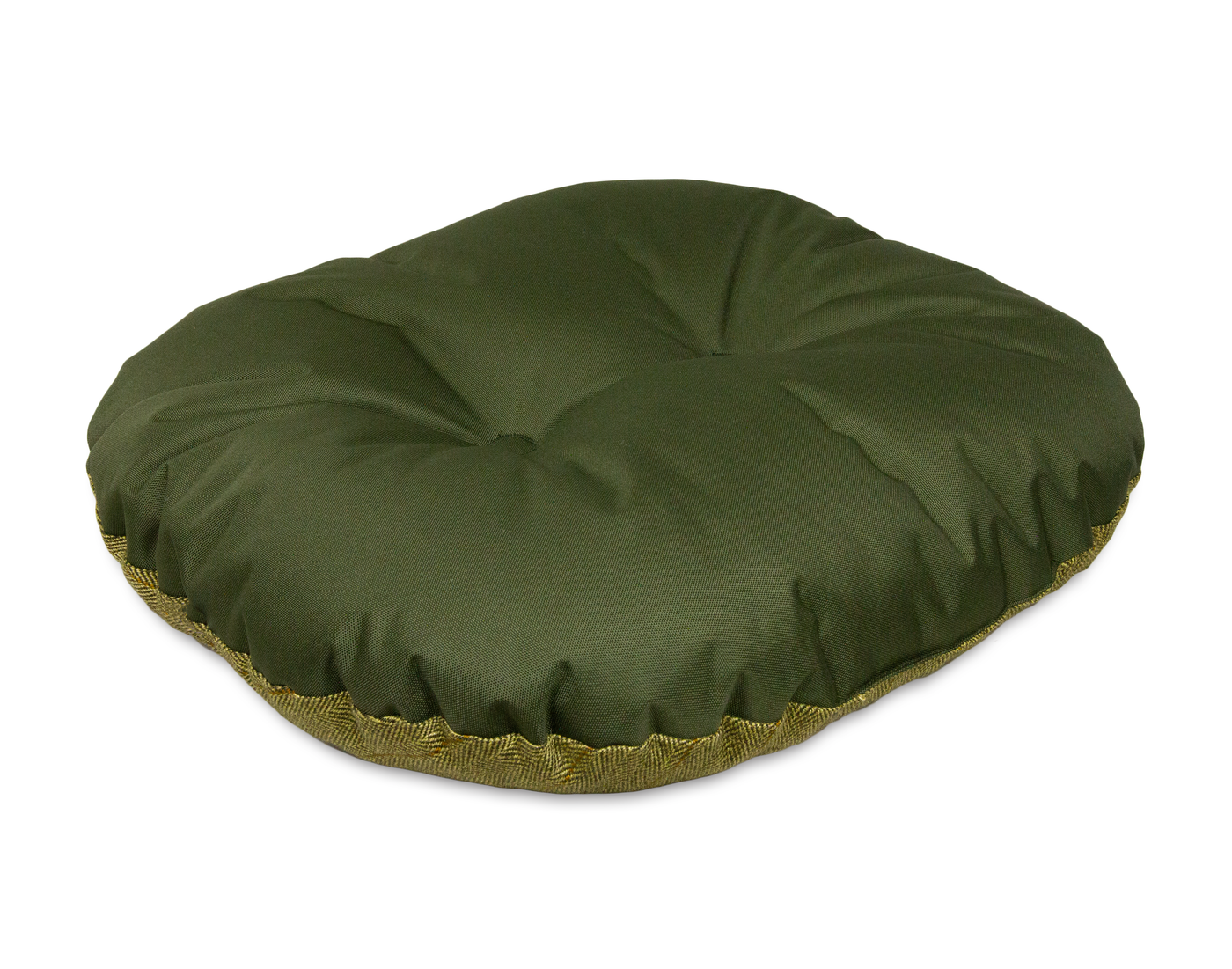 Round Modern Tweed & Waterproof Bed Forest Green Spare