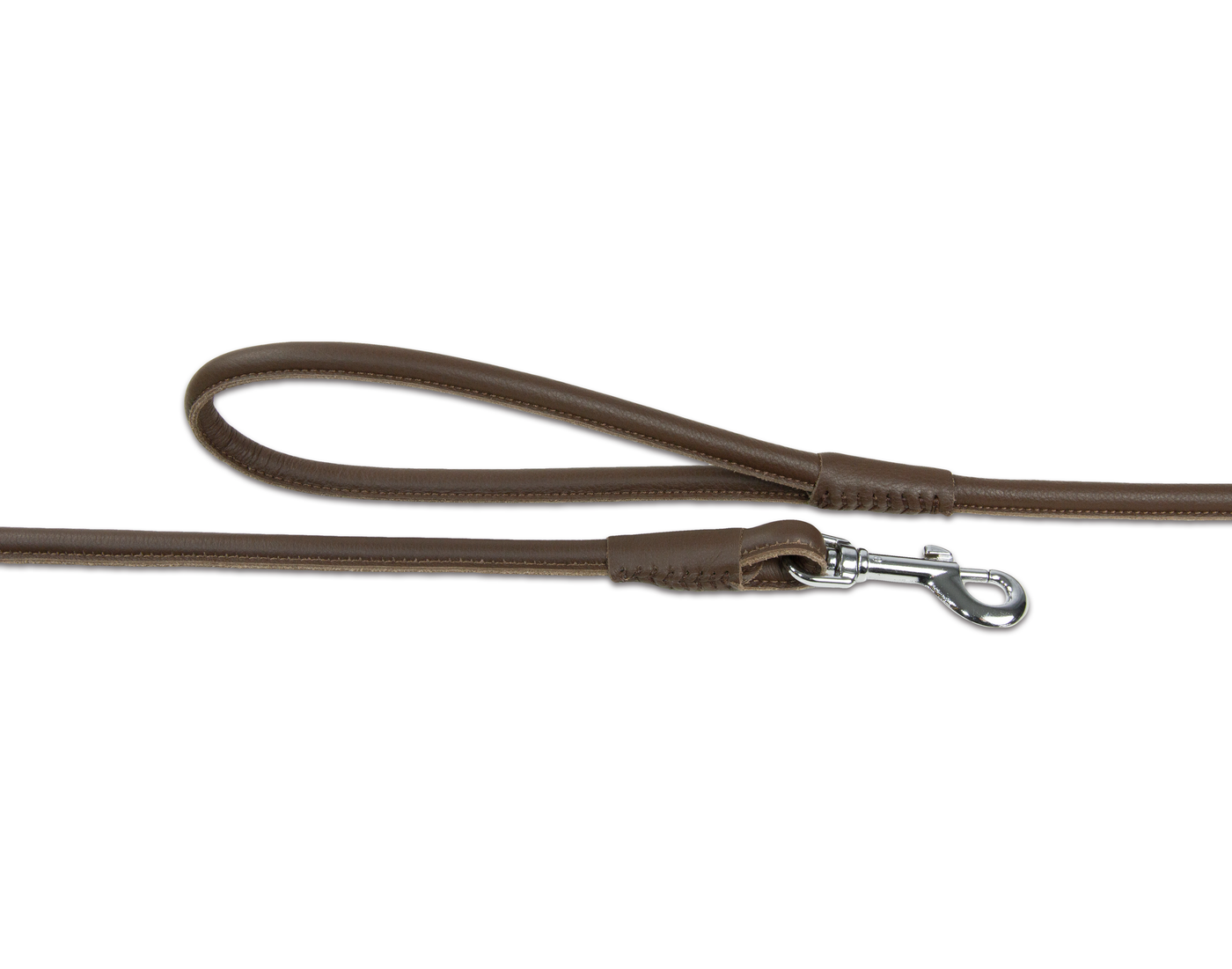 Rolled Leather Lead Brown