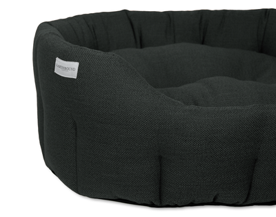 Round Weaved Bed Charcoal