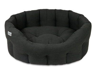 Round Weaved Bed Charcoal