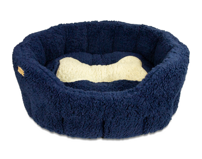 Round Sherpa Bone Bed Navy