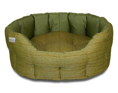 Round Modern Tweed & Waterproof Bed Green