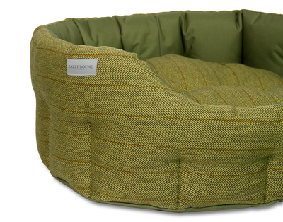 Round Modern Tweed & Waterproof Bed Green