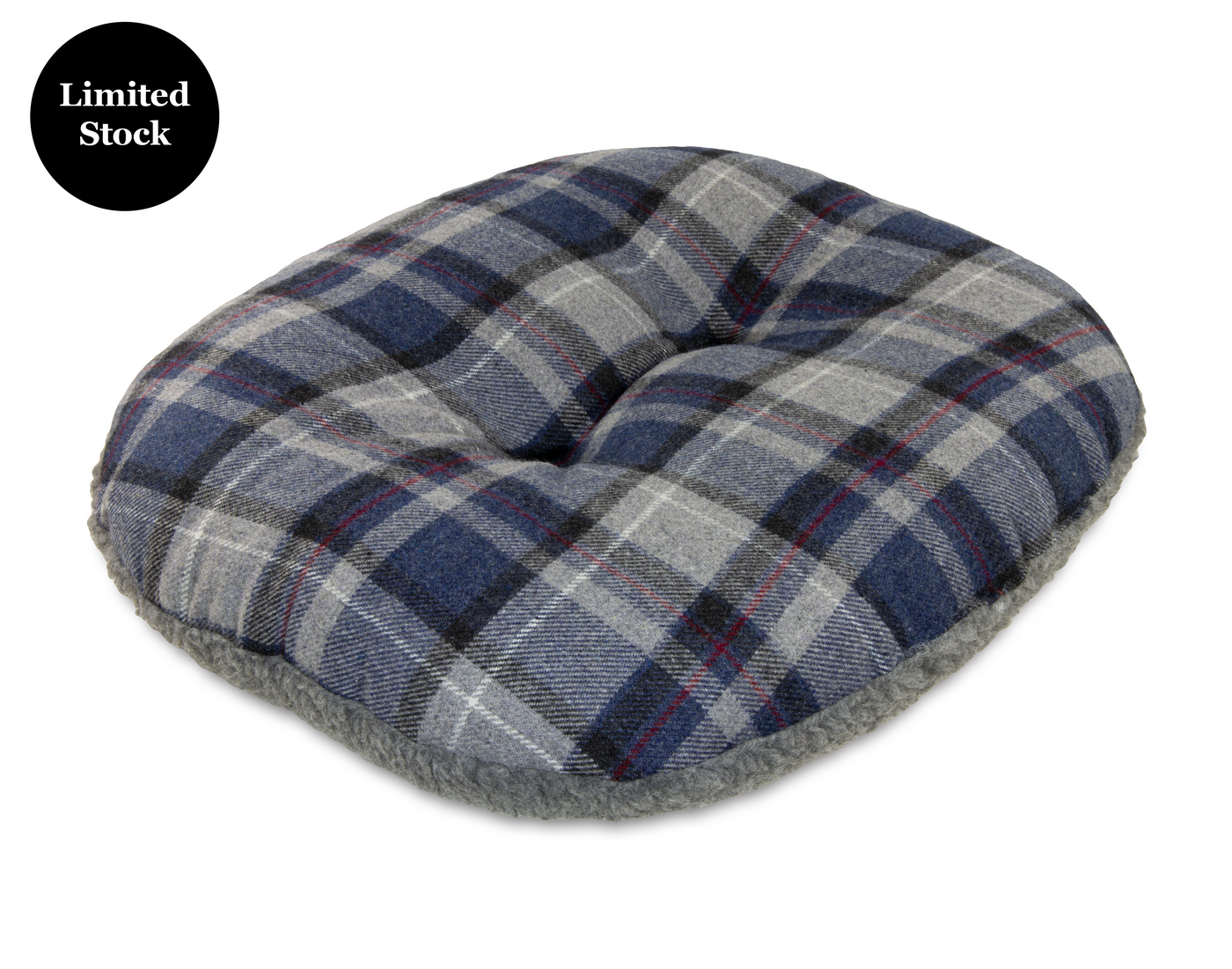 Round Traditional Tweed Bed Spare Grey Check