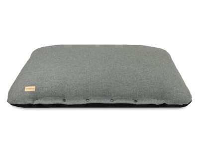 Flat Cushion Tweed Steel Grey