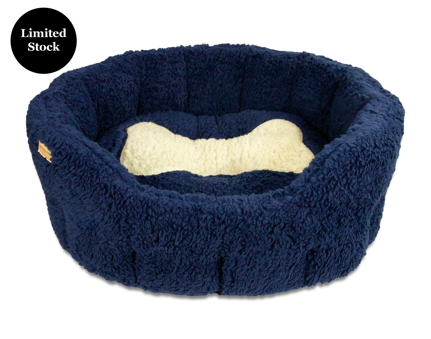 Round Sherpa Bone Bed Navy