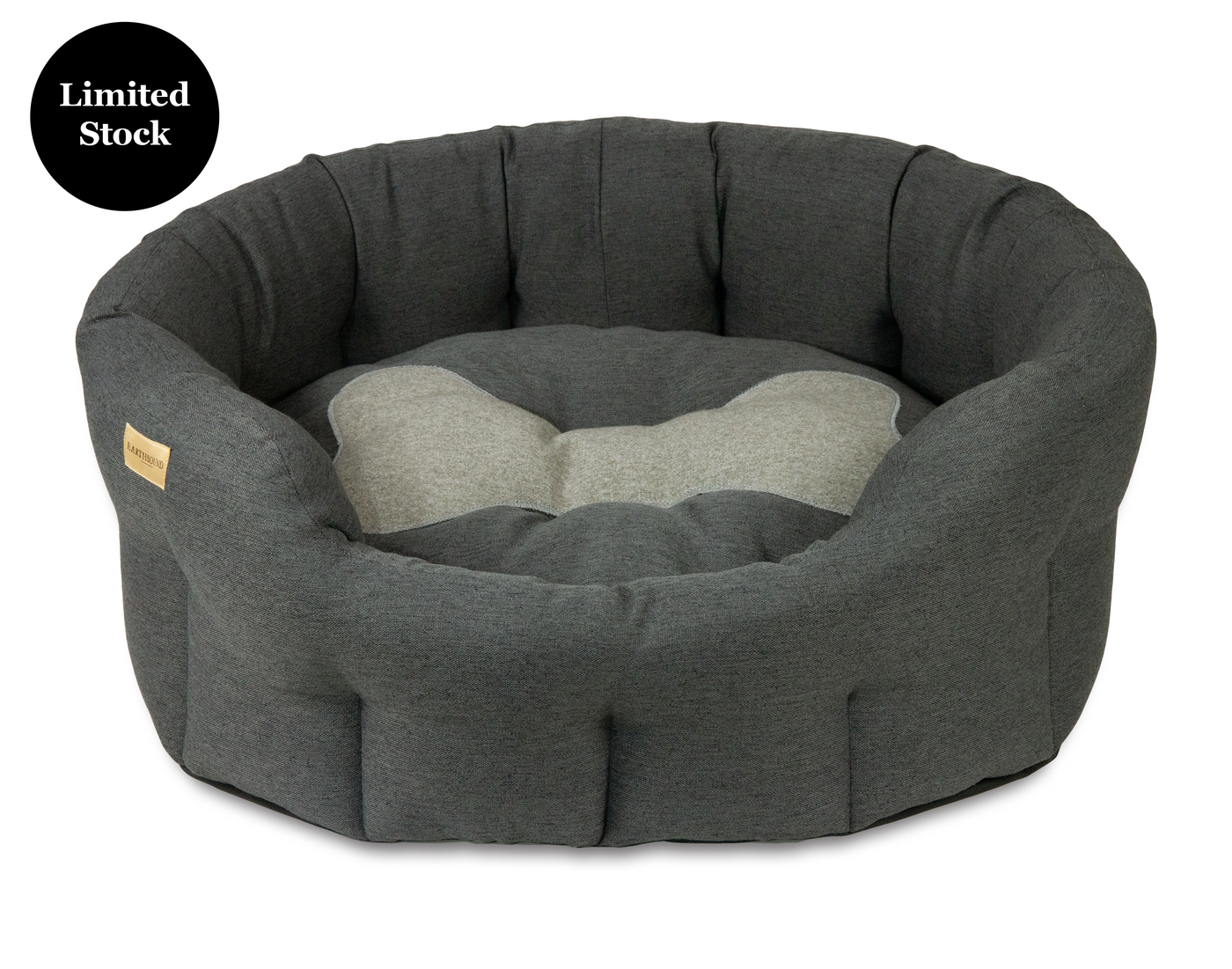 Round Poly Bone Bed Grey